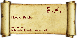 Hock Andor névjegykártya