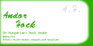 andor hock business card